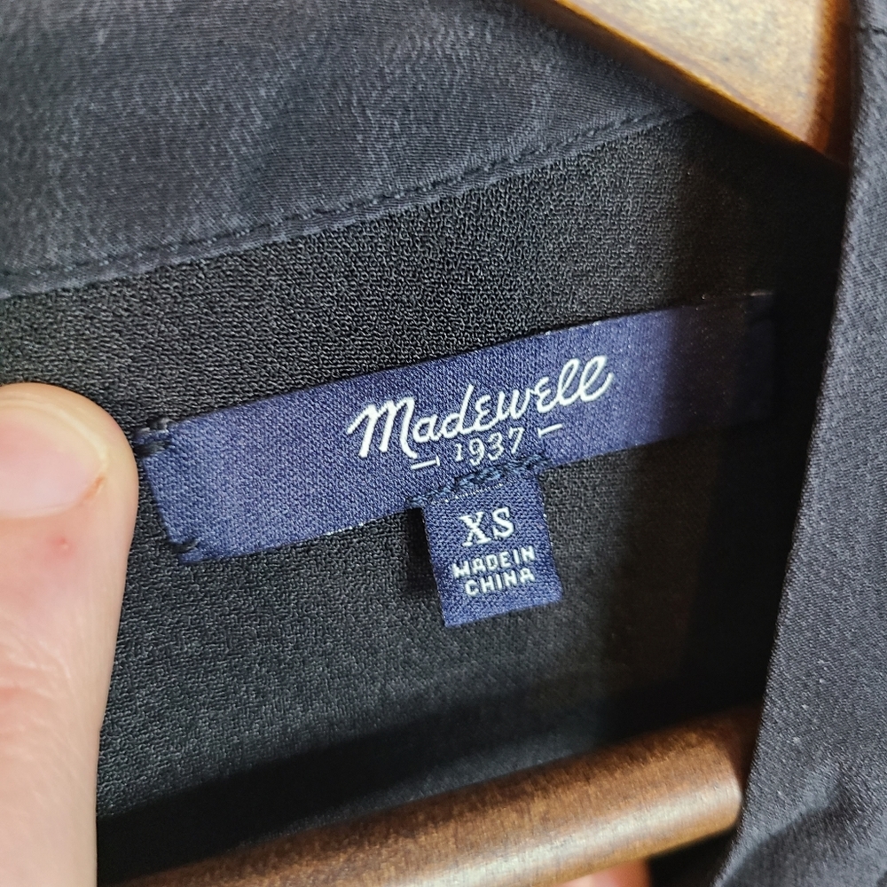 Madewell Silk Neck Black Blouse XS - Picture 4 of 5